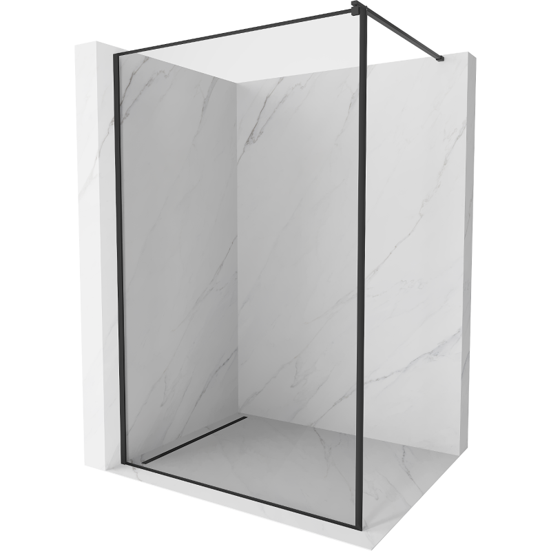 Mexen Kioto paroi de douche Walk-in 100 x 200 cm, cadre noir 8 mm, noir - 800-100-101-70-70