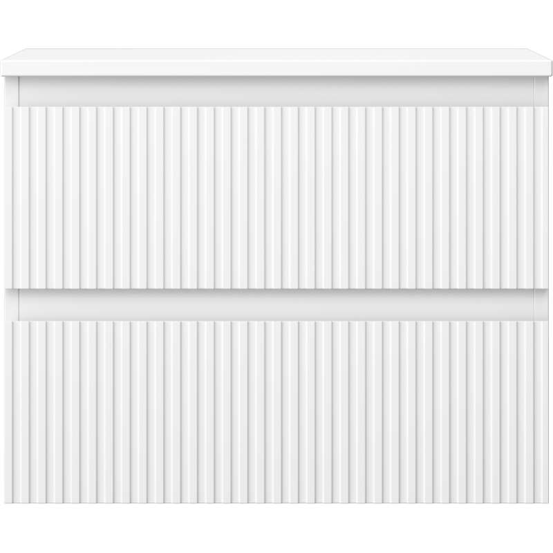 Mexen Rivel meuble de salle de bains sous lavabo 60 cm avec plateau, 2 tiroirs, rainuré, blanc mat - 91A20-06047-2-BFFC01