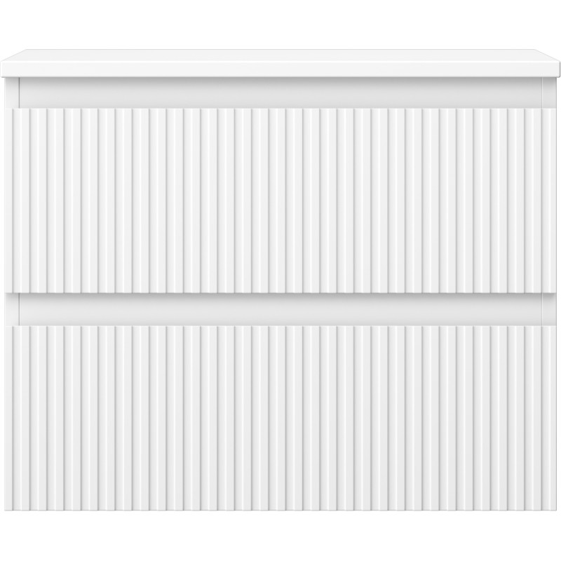 Mexen Rivel vannitoa aluskapp 60 cm lauaplaadiga, 2 sahtlit, soonitud, valge matt - 91A20-06047-2-BFFC01