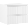 Mexen Rivel badkamerkastje onder de wastafel 60 cm met blad, 2 lades, geribbeld, wit mat - 91A20-06047-2-BFFC01