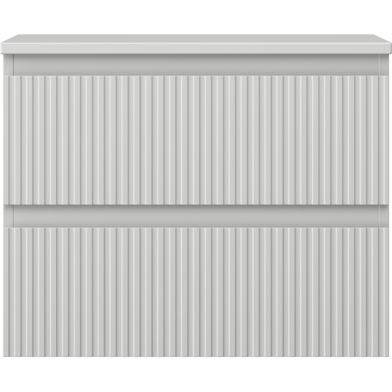 Mexen Rivel armadietto da bagno sotto-lavabo 60 cm con piano, 2 cassetti, scanalato, grigio opaco - 91A20-06047-2-BFFC62