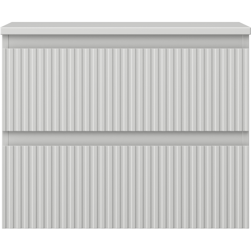 Mexen Rivel Buedzëmmer-Kabinet ënner dem Spullsteen 60 cm mat Top, 2 Tiräng, gerifft, gro mat - 91A20-06047-2-BFFC62