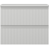 Mexen Rivel badkamerkastje onder de wastafel 60 cm met blad, 2 laden, gegroefd, grijs mat - 91A20-06047-2-BFFC62