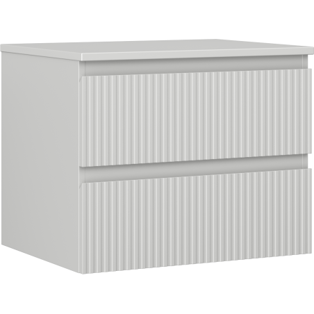 Mexen Rivel szafka łazienkowa podumywalkowa 60 cm z blatem, 2 szuflady, ryflowana , szara mat - 91A20-06047-2-BFFC62
