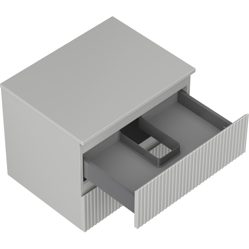 Mexen Rivel Buedzëmmer-Kabinet ënner dem Spullsteen 60 cm mat Top, 2 Tiräng, gerifft, gro mat - 91A20-06047-2-BFFC62