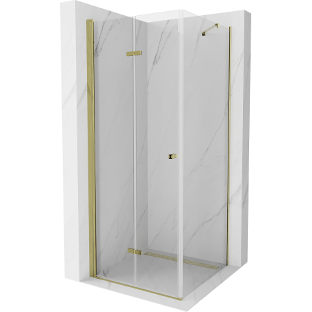 Mexen Lima Faltbare Duschkabine 70 x 70 cm, transparent, gold - 856-070-070-50-00