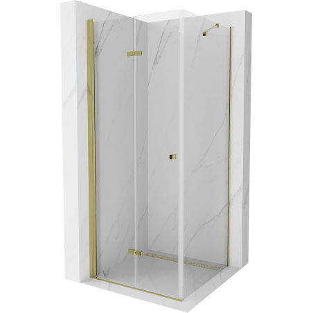 Mexen Lima Faltdusche 70 x 70 cm, transparent, gold - 856-070-070-50-00