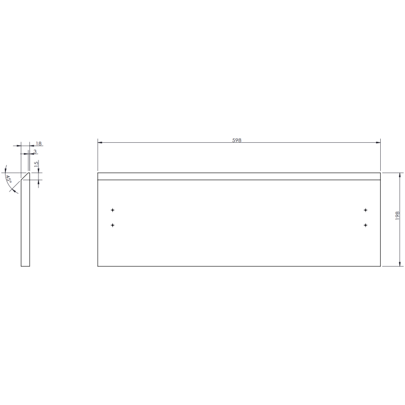 Mexen Rivel mobile da bagno con lavabo 60 cm con piano, 2 cassetti, scanalato, grafite opaco - 91A20-06047-2-BFFC66