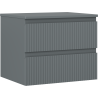 Mexen Rivel Badezimmermöbel Unterschrank 60 cm mit Platte, 2 Schubladen, gerillt, Graphit matt - 91A20-06047-2-BFFC66