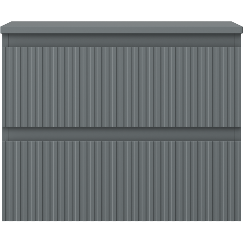 Mexen Rivel Badezimmerunterschrank 60 cm mit Arbeitsplatte, 2 Schubladen, geriffelt, matt Graphit - 91A20-06047-2-BFFC66