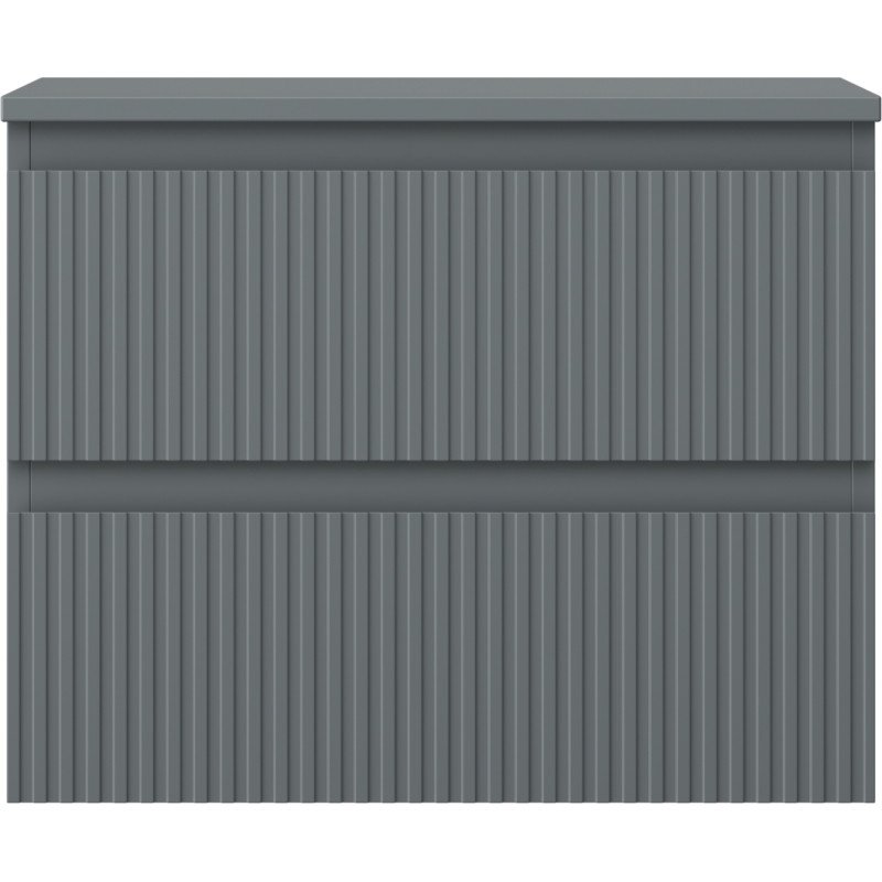 Mexen Rivel mobile bagno sottolavabo 60 cm con piano, 2 cassetti, scanalato, grafite opaco - 91A20-06047-2-BFFC66