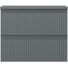 Mexen Rivel Badezimmermöbel Unterschrank 60 cm mit Platte, 2 Schubladen, gerillt, Graphit matt - 91A20-06047-2-BFFC66