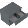 Mexen Rivel mueble de baño para lavamanos de 60 cm con encimera, 2 cajones, acanalado, grafito mate - 91A20-06047-2-BFFC66
