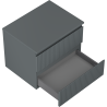 Mexen Rivel bathroom cabinet for washbasin 60 cm with countertop, 2 drawers, fluted, matte graphite - 91A20-06047-2-BFFC66