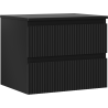 Mexen Rivel armoire de salle de bain sous-vasque 60 cm avec plateau, 2 tiroirs, rainuré, noir mat - 91A20-06047-2-BFFC71