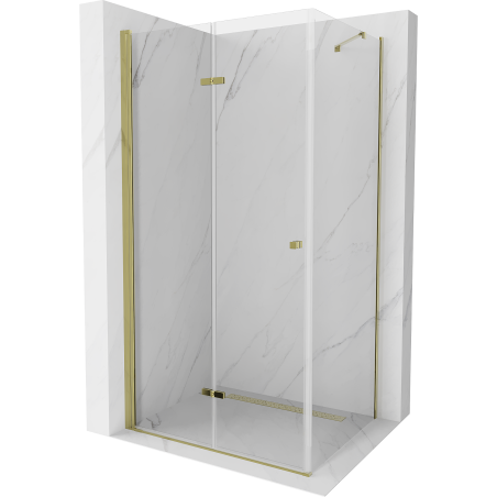 Mexen Lima kabina prysznicowa składana 70 x 80 cm, transparent, złota - 856-070-080-50-00