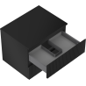 Mexen Rivel Badezimmer-Unterschrank 60 cm mit Platte, 2 Schubladen, gerillt, schwarz matt - 91A20-06047-2-BFFC71