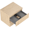 Mexen Rivel Badezimmer-Unterschrank 60 cm mit Arbeitsplatte, 2 Schubladen, geriffelt, Eiche - 91A20-06047-2-BFFC81