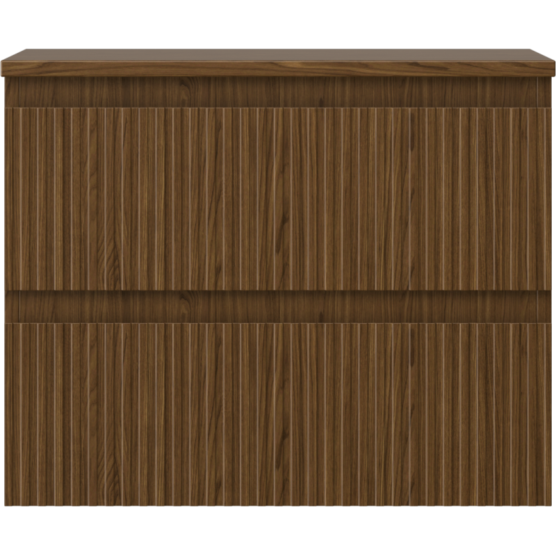 Mexen Rivel armoire de salle de bains sous lavabo 60 cm avec plan, 2 tiroirs, rainurée, noyer - 91A20-06047-2-BFFC86