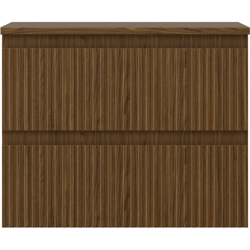 Mexen Rivel mobiletto da bagno sotto lavabo 60 cm con piano, 2 cassetti, scanalato, noce - 91A20-06047-2-BFFC86