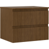 Mexen Rivel badkamerkastje voor onder de wastafel 60 cm met blad, 2 laden, gegroefd, noten - 91A20-06047-2-BFFC86