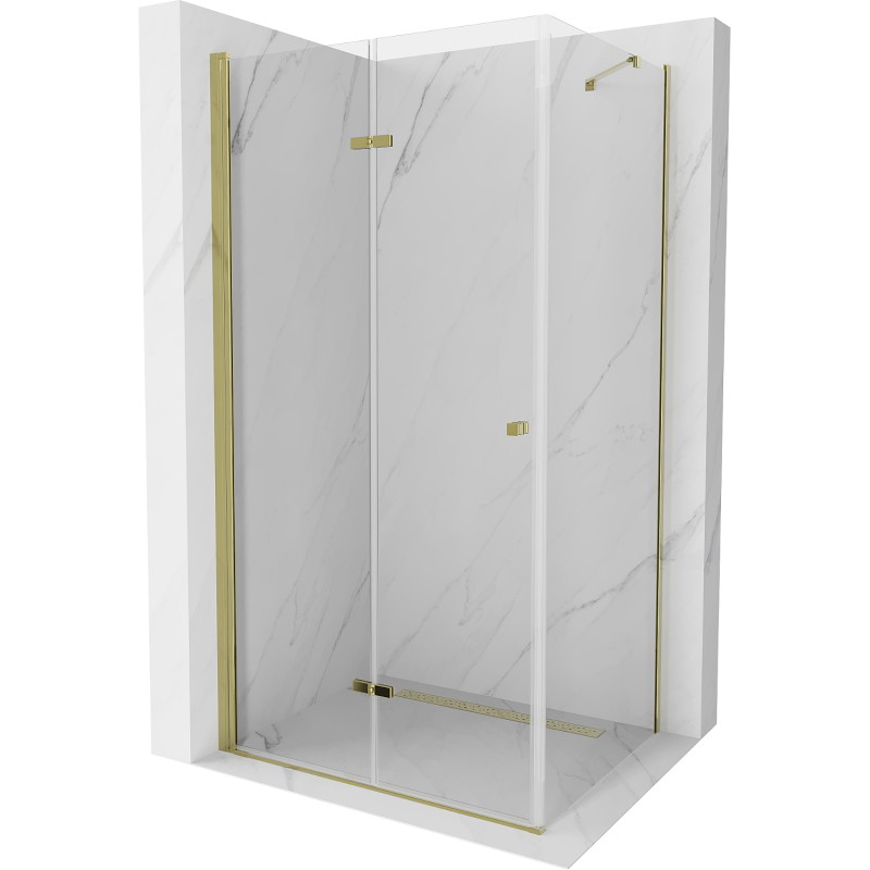 Mexen Lima kokkupandav dušinurk 70 x 100 cm, läbipaistev, kuldne - 856-070-100-50-00