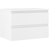 Mexen Rivel badkamerkast onder wastafel 70 cm met blad, 2 lades, geribbeld, wit mat - 91A20-07047-2-BFFC01