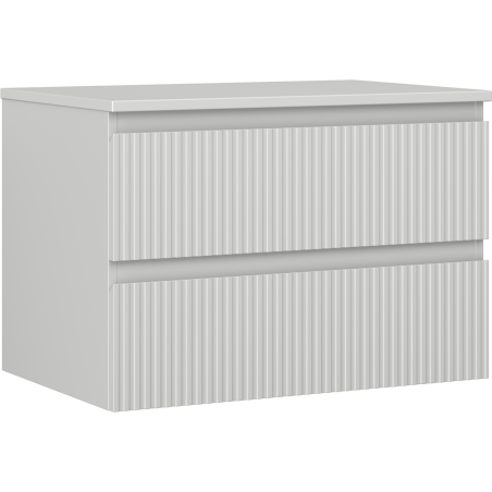 Mexen Rivel Badezimmerunterschrank 70 cm mit Arbeitsplatte, 2 Schubladen, gerillt, Grau matt - 91A20-07047-2-BFFC62