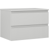 Mexen Rivel Badezimmerunterschrank 70 cm mit Arbeitsplatte, 2 Schubladen, gerillt, Grau matt - 91A20-07047-2-BFFC62