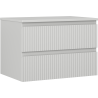 Mexen Rivel badkamerkast onder wastafel 70 cm met blad, 2 laden, geribbelde, grijs mat - 91A20-07047-2-BFFC62