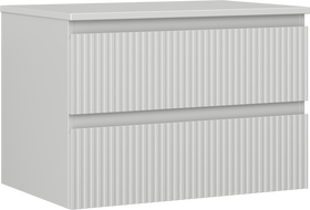 Mexen Rivel badkamerkast onder wastafel 70 cm met blad, 2 laden, geribbelde, grijs mat - 91A20-07047-2-BFFC62