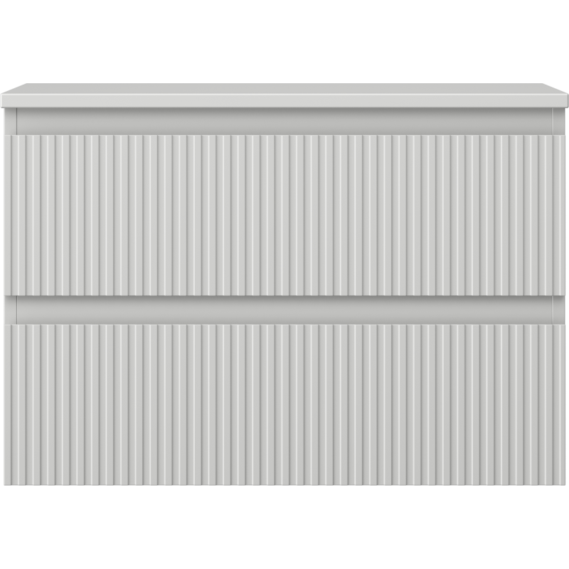 Mexen Rivel armoire de salle de bain sous lavabo 70 cm avec plateau, 2 tiroirs, rainurée, gris mat - 91A20-07047-2-BFFC62