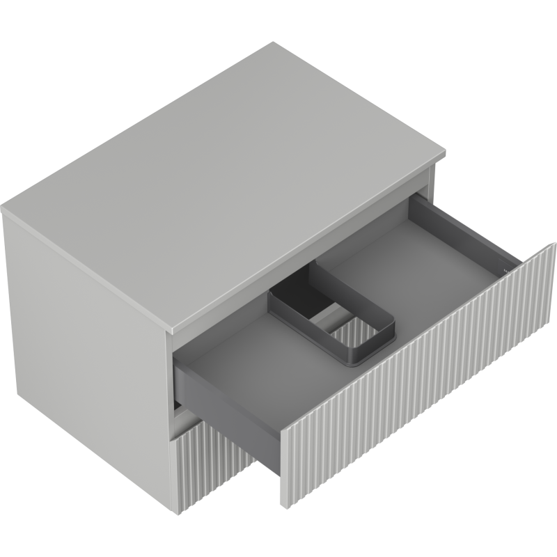 Mexen Rivel gabinete de baño bajo lavabo de 70 cm con encimera, 2 cajones, con ranuras, gris mate - 91A20-07047-2-BFFC62