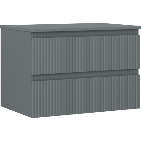 Mexen Rivel meuble de salle de bain sous lavabo 70 cm avec plan, 2 tiroirs, rainuré, graphite mat - 91A20-07047-2-BFFC66