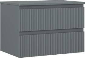 Mexen Rivel Badezimmerunterschrank 70 cm mit Arbeitsplatte, 2 Schubladen, geriffelt, Graphit matt - 91A20-07047-2-BFFC66