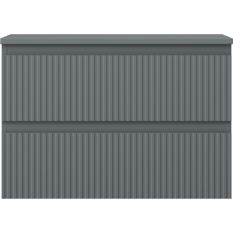 Mexen Rivel armoire de salle de bain sous lavabo 70 cm avec plateau, 2 tiroirs, rainurée, graphite mat - 91A20-07047-2-BFFC66