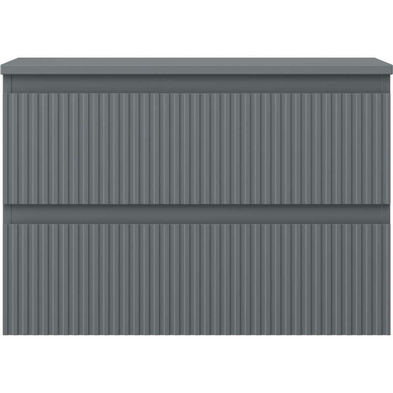 Mexen Rivel badkamerkast onder de wastafel 70 cm met blad, 2 lades, groeven, mat grafiet - 91A20-07047-2-BFFC66