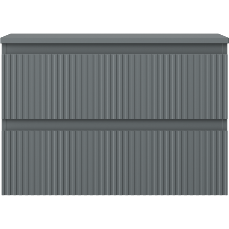 Mexen Rivel Kylpyhuoneen alakaappi pesualtaalle 70 cm tasolla, 2 laatikkoa, uritettu, grafiitinaharmaa matta