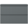 Mexen Rivel badkamerkastje voor wastafel 70 cm met blad, 2 lades, geribbeld, grafiet mat - 91A20-07047-2-BFFC66