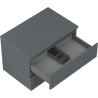Mexen Rivel badkamerkast onder de wastafel 70 cm met blad, 2 lades, groeven, mat grafiet - 91A20-07047-2-BFFC66