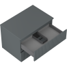 Mexen Rivel meuble de salle de bain sous lavabo 70 cm avec plan, 2 tiroirs, rainuré, graphite mat - 91A20-07047-2-BFFC66