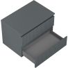 Mexen Rivel Badezimmerunterschrank 70 cm mit Arbeitsplatte, 2 Schubladen, geriffelt, Graphit matt - 91A20-07047-2-BFFC66