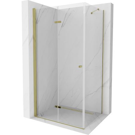 Mexen Lima cabine de douche pliante 80 x 100 cm, transparent, doré - 856-080-100-50-00