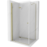 Mexen Lima cabine de douche pliante 80 x 100 cm, transparent, doré - 856-080-100-50-00