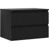 Mexen Rivel Badezimmerschrank 70 cm mit Arbeitsplatte, 2 Schubladen, geriffelt, schwarz matt - 91A20-07047-2-BFFC71