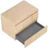 Mexen Rivel Badezimmerschrank unter Waschbecken 70 cm mit Arbeitsplatte, 2 Schubladen, geriffelt, Eiche - 91A20-07047-2-BFFC81