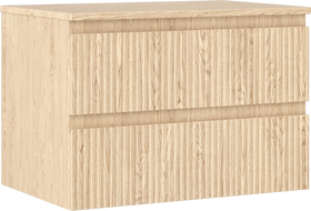 Mexen Rivel badkamerkastje onderwastafel 70 cm met blad, 2 laden, geribbeld, eiken - 91A20-07047-2-BFFC81
