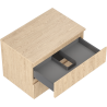 Mexen Rivel Badezimmerschrank unter Waschbecken 70 cm mit Arbeitsplatte, 2 Schubladen, geriffelt, Eiche - 91A20-07047-2-BFFC81