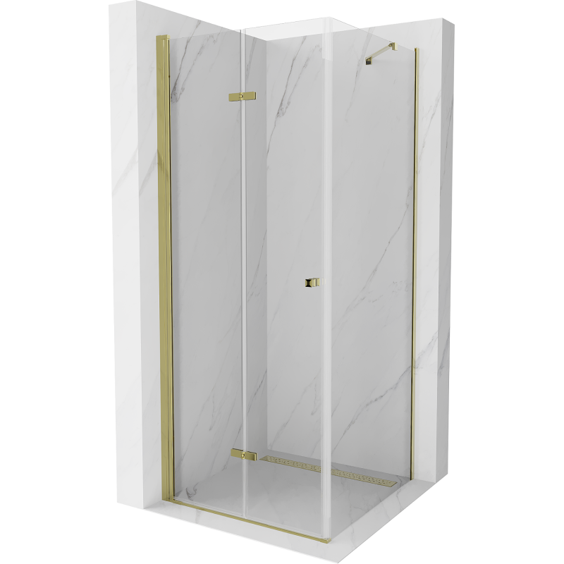 Mexen Lima kabina prysznicowa składana 90 x 90 cm, transparent, złota - 856-090-090-50-00