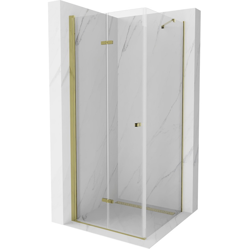 Mexen Lima kokkupandav dušinurk 90 x 90 cm, läbipaistev, kuldne - 856-090-090-50-00